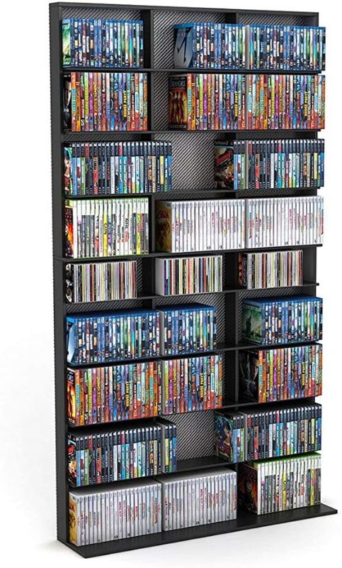 Photo 3 of Atlantic Elite Media Storage Cabinet - Large Tower, Stores 837 CDs, 630 Blu-Rays, 531 DVDs, 624 PS3/PS4 Games or 528 wii Games with 9 Fixed Shelves, PN35435725 in Black black Cabinet