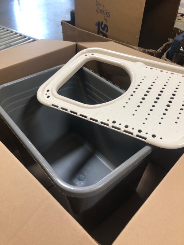 Photo 1 of Amazon Basics Nonstick Top-Entry Cat Litter Box with Filter Lid, Large Large Nonstick Top-Entry