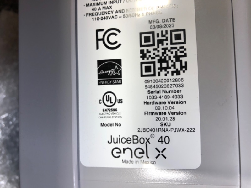Photo 4 of Enel X Juicebox 40 amp
OPEN BOX ITEM 