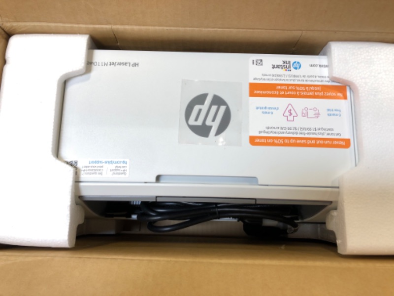 Photo 3 of LaserJet M110we Wireless Black and White Laser Printer with 6 months of Instant Ink included with HP+
OPEN BOX ITEM 