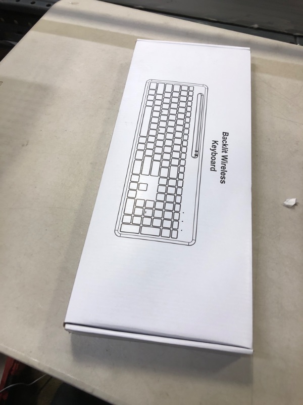 Photo 2 of SABLUTE Wireless Keyboard, Dual Mode(Bluetooth, 2.4GHz), Backlit, Phone Holder - Rechargeable Multi-Device Keyboard with Light Up Silent Keys - Slim Full Size for MacBook, PC, Laptop, Chromebook