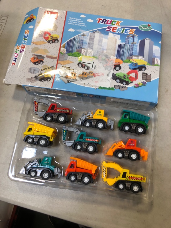 Photo 2 of Kids Construction Car Toys for 3 4 5 Year Old Boys Toddler Mini Pull Back Vehicles Excavator Truck Tractor Party Supplies Favors Stocking Stuffer Fillers Christmas Birthday Gift (Color Random)