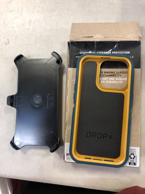 Photo 3 of OtterBox iPhone 13 Pro (ONLY) Defender Series Case - HUNTER GREEN, rugged & durable, with port protection, includes holster clip kickstand
