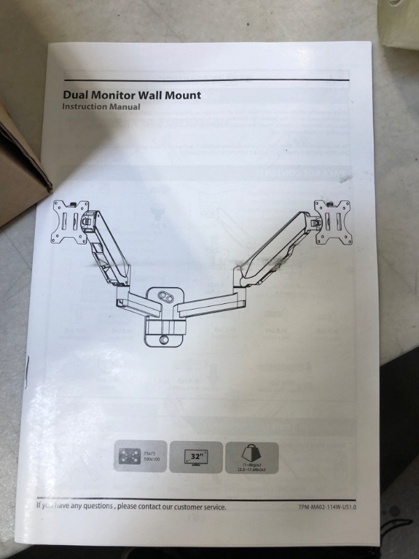 Photo 3 of MOUNT PRO Monitor Wall Mount Bracket - Height Adjustable Full Motion Articulating Gas Spring Monitor Arm Stand- Fits 13 to 32 Inch LCD Computer Screens, Holds up to 17.6lbs, VESA 75x75, 100x100