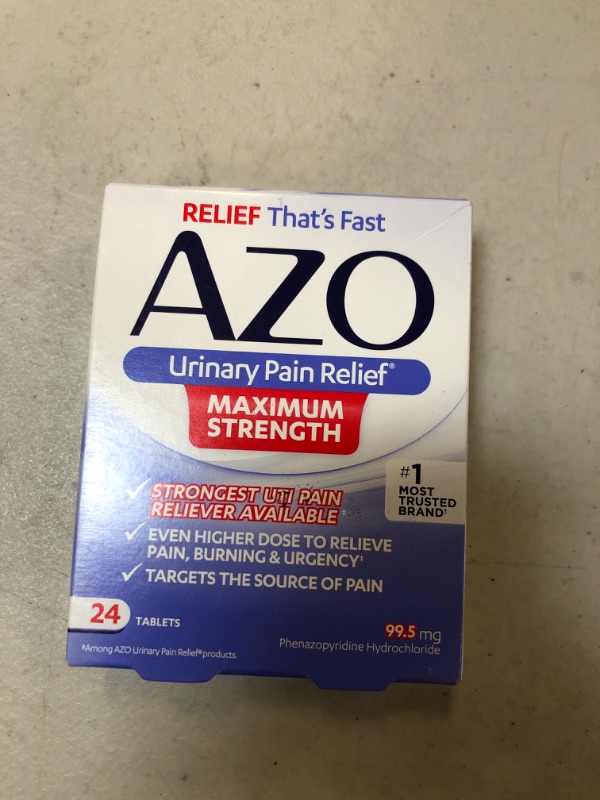 Photo 2 of AZO Urinary Pain Relief Maximum Strength Phenazopyridine Hydrochloride Fast relief of UTI Pain