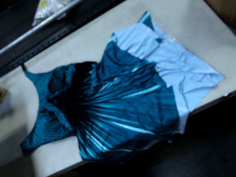 Photo 2 of Yanekop Womens Tummy Control Swimdress Tankini Set Slimming Swimsuit with Boyshort XX-Large 01 Blue Green