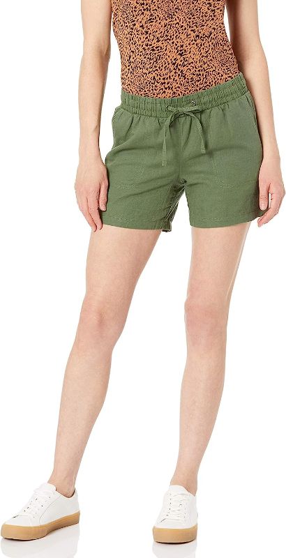 Photo 1 of Amazon Essentials Women's 5" Inseam Drawstring Linen Blend Short
