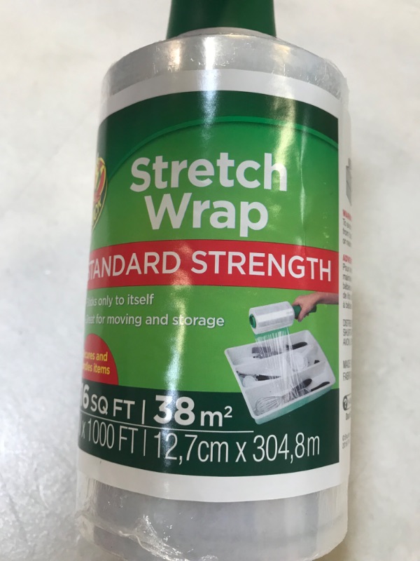 Photo 2 of Duck Brand Stretch Wrap Roll, Clear, 5 inches by 1000 feet, 1 pack, 285849 , White 5"