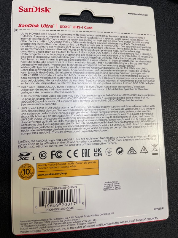 Photo 3 of SanDisk 64GB Ultra SDXC UHS-I Memory Card - Up to 140MB/s, C10, U1, Full HD, SD Card - SDSDUNB-064G-GN6IN Memory Card Only 64GB