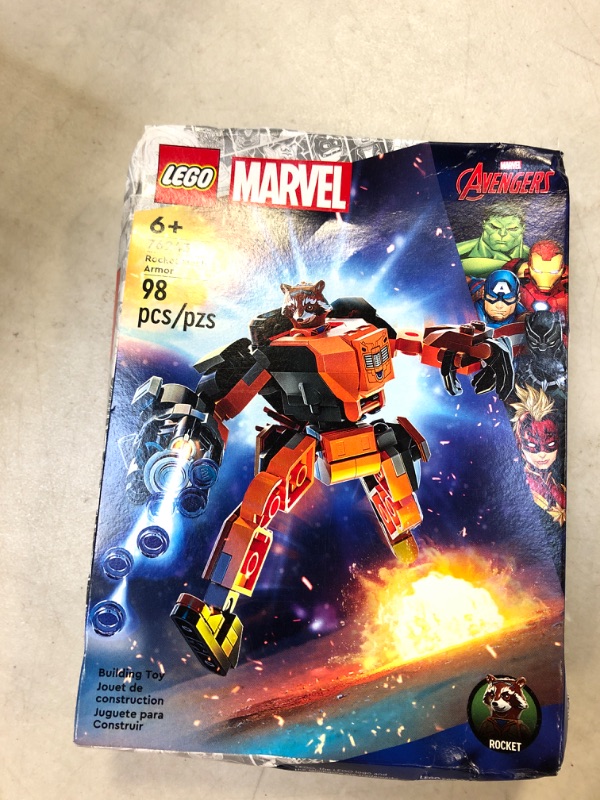 Photo 2 of LEGO Marvel Rocket Mech Armor Set 76243, Guardians of The Galaxy Racoon Buildable Action Figure Toy, Avengers Collectable Gift Idea for Kids 6 Plus Years Old