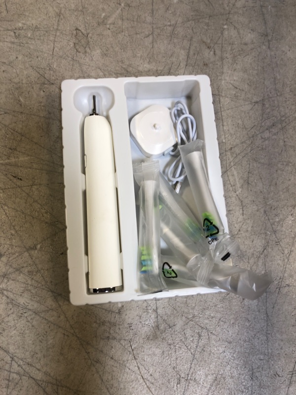 Photo 2 of 7AM2M Sonic Electric Toothbrush with 6 Brush Heads for Kids and Children, One Charge for 90 Days, IPX7 Waterproof, 5 Modes with 2 Minutes Build in Smart Timer, Electric Toothbrushes(White)