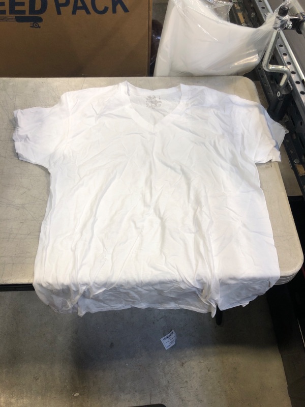 Photo 1 of  Men's Eversoft Cotton Stay Tucked V-Neck T-Shirt Regular Fit Large Regular - White 