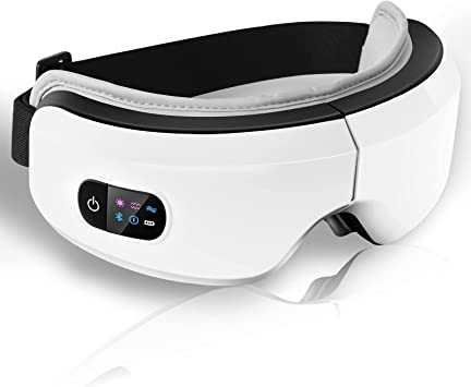 Photo 1 of Latest Upgrade Eye Massager with Heat and Vibration with Massage and Voice Prompt Function with Bluetooth Music Eye Protector Rechargeable Eye mask to Relieve Eye Fatigue and Dark Circles?White?