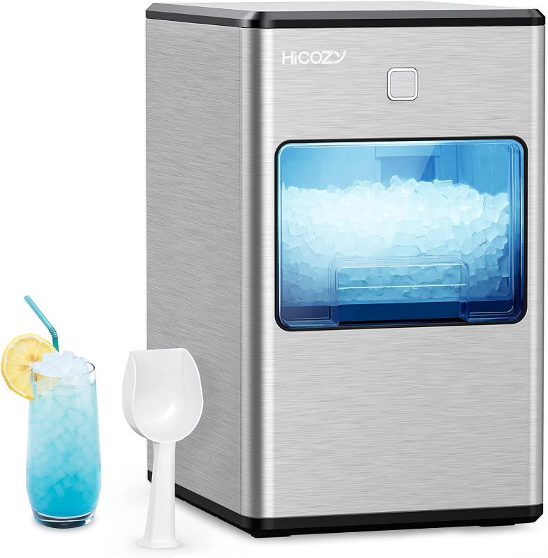 Photo 1 of HiCOZY Dual-Mode Nugget Ice Maker Countertop, Compact Crushed Ice Maker, Produce Ice in 5 Mins, 55LB Per Day, Self-Cleaning and Automatic Water Refill (MBBS2/Black)
