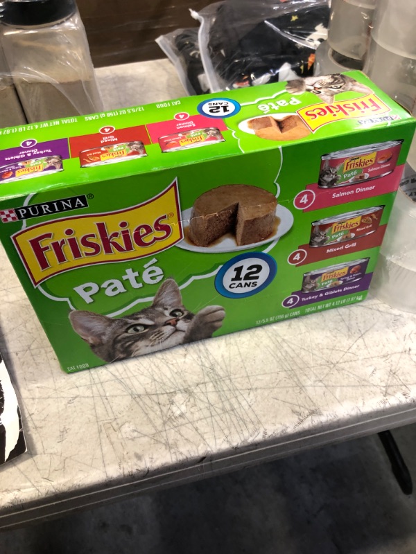 Photo 2 of Friskies Cat Food, Salmon Dinner/Mixed Grill/Turkey & Giblets Dinner, Pate, 12 Pack - 12 pack, 5.5 oz cans