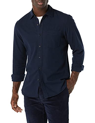 Photo 1 of Amazon Essentials Men's Slim-Fit Long-Sleeve Flannel Shirt, Navy, Small
