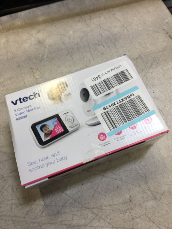 Photo 2 of VTech VM819-2 Video Baby Monitor with 19-Hour Battery Life, 2 Cameras, 1000ft Long Range, Auto Night Vision, 2.8” Screen, 2-Way Audio Talk, Temperature Sensor, Power Saving Mode and Lullabies