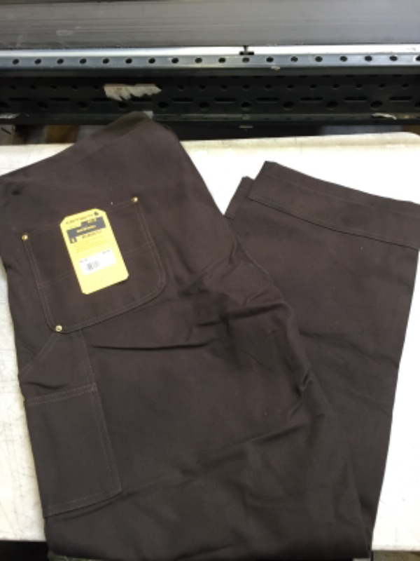 Photo 2 of Carhartt Heavyweight Cotton Duck Bib Overalls for Men - Dark Brown - 46x32 (HAVE STAINS AND LINT BALLS)
