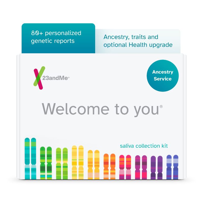 Photo 1 of 23andMe Ancestry Service - DNA Test Kit with Personalized Genetic Reports Including Ancestry Composition with 2000+ Geographic Regions, Family Tree, DNA Relative Finder and Trait Reports