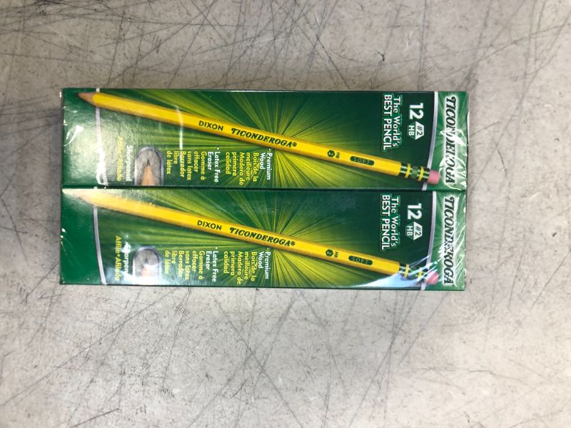 Photo 2 of TICONDEROGA Woodcase Pencils with Erasers, 6 Pre-Sharpened Boxes of 12, 72 Pencils Total (13806SP) 12 Count (Pack of 6)