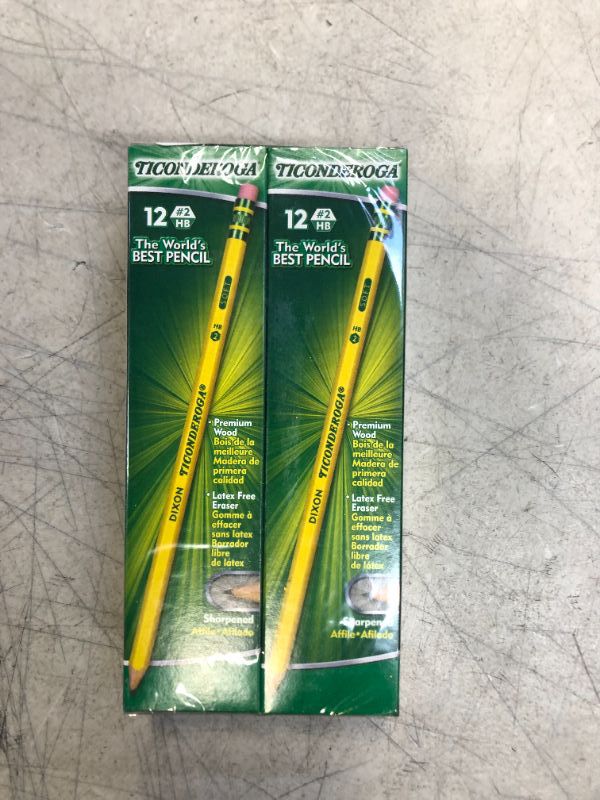 Photo 2 of TICONDEROGA Woodcase Pencils with Erasers, 6 Pre-Sharpened Boxes of 12, 72 Pencils Total (13806SP) 12 Count (Pack of 6)