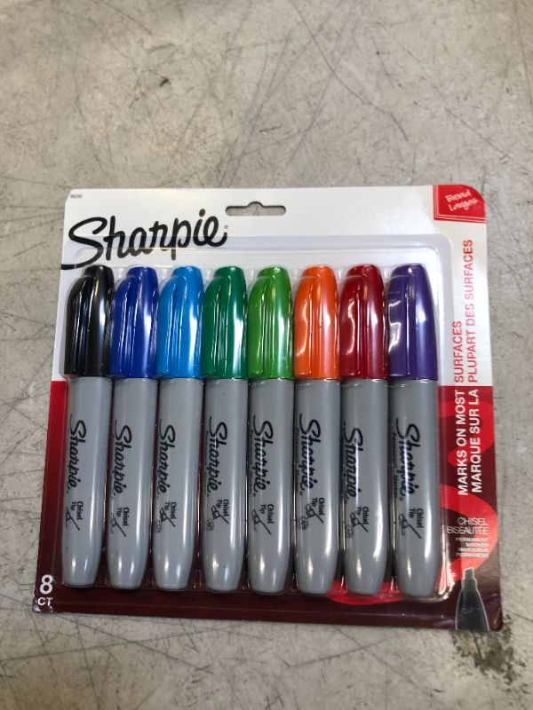 Photo 2 of Sharpie Chisel Tip Permanent Marker, Assorted Colors, 8-Pack (38250PP)