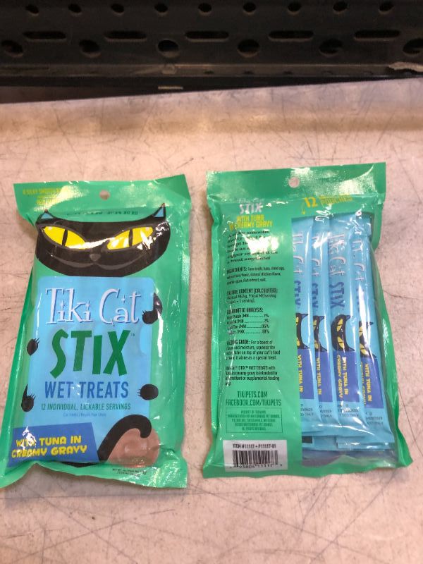 Photo 1 of 2PC OF Tiki Cat Stix Tuna Mousse Treats, 0.5 Oz., Count of 12
