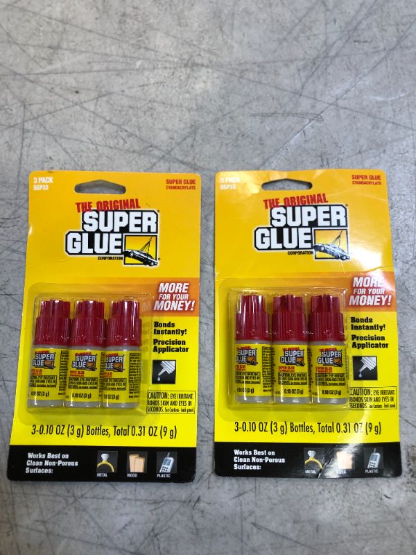 Photo 1 of 2PCS OF The Original Super Glue (3 Pk) (.1 Oz Each)
