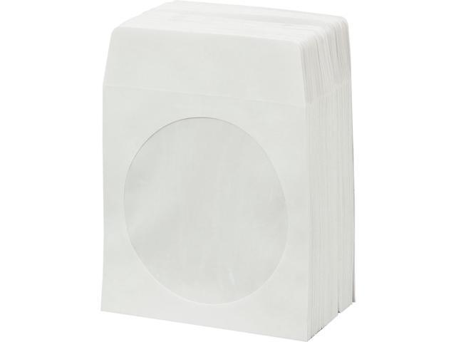 Photo 2 of 2CT OF BestDuplicator White Cd/DVD Paper Media Sleeves Envelopes with Flap and Clear Window (Pack of 100)