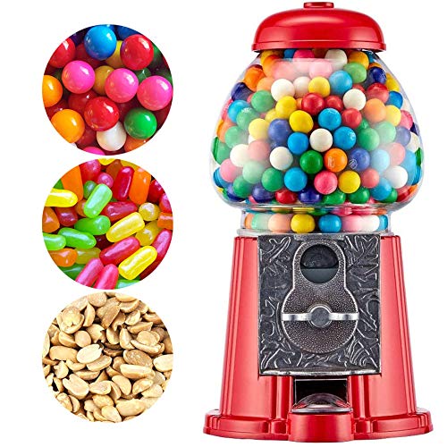 Photo 1 of Classic Red Gumball Machine - Metal 11-Inch Antique Style for 0.62 Inch Gumballs, Candy or Nuts - Accepts Any USA Coin by American Gumball Company
