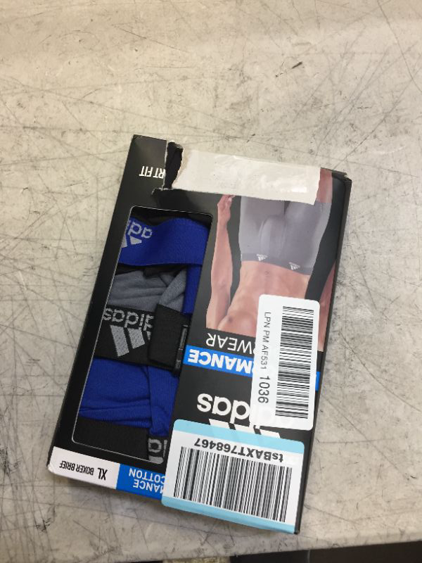 Photo 2 of adidas Men's Stretch Cotton Boxer Brief Underwear (3-Pack) X-Large Bold Blue/Onix Grey/Black