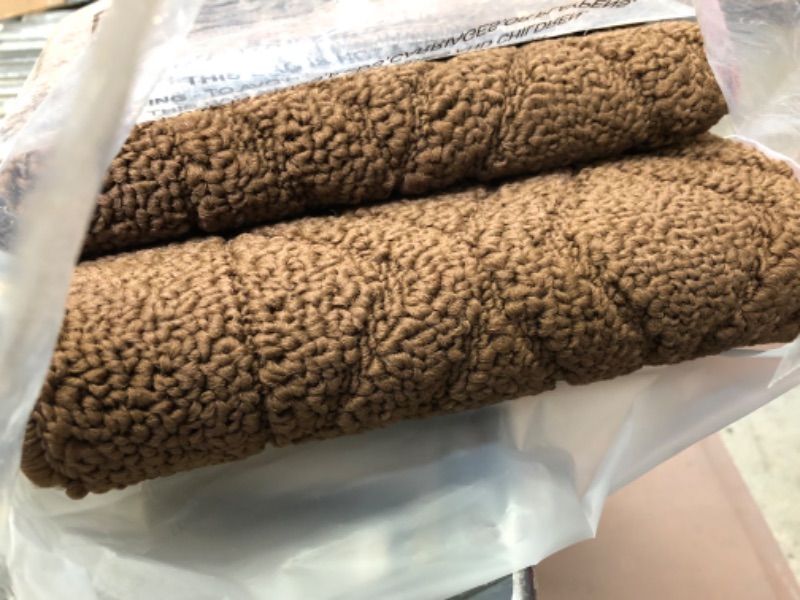 Photo 2 of 48x20 Inch/30X20 Inch Kitchen Rug Mats Made of 100% Polypropylene 2 Pieces Soft Kitchen Mat Specialized in Anti Slippery and Machine Washable,Brown 48"x20"+ 30"X20" Brown