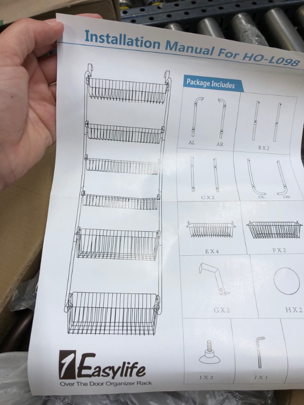 Photo 3 of 1Easylife Over the Door Pantry Organizer, 6-Tier Pantry Door Organization and Storage, Heavy-Duty Metal Hanging Kitchen Spice Rack Can Organizer (4x4.72+2x5.9 Width Baskets, Bronze) Bronze 4x4.72"+2x5.9" Width Baskets