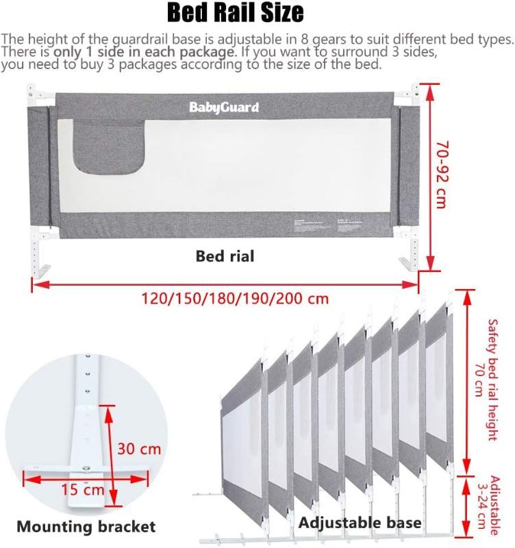 Photo 1 of BabyGuard Bed Rail for Toddlers - Specially Designed for Twin, Full, Queen, King & California King Bed Mattress 