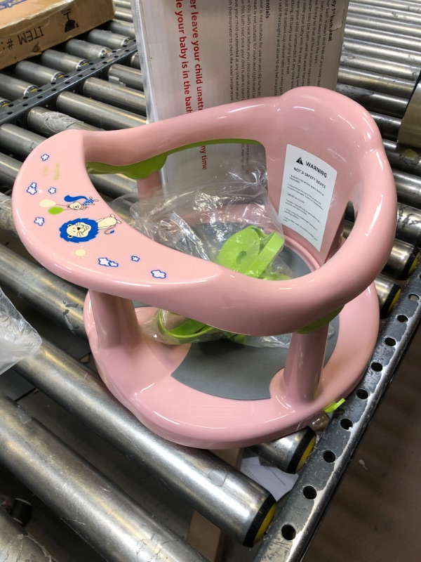 Photo 2 of Baby Bath Seat for Babies 6 to 18 Months / Non-Slip Infants Toddlers Taking Bath by Sitting in Bath Tub Chair 2022 Upgraded (Light Pink)