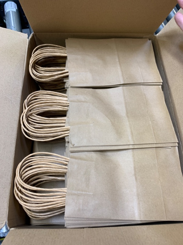 Photo 2 of 150pcs Brown Kraft Paper Bags with Handles Gift Bags Bulk,Perfect Kraft Paper Bags for Business, Shopping Bags,Retail Bags,Party Bags,Favor Bags,Merchandise Bags
