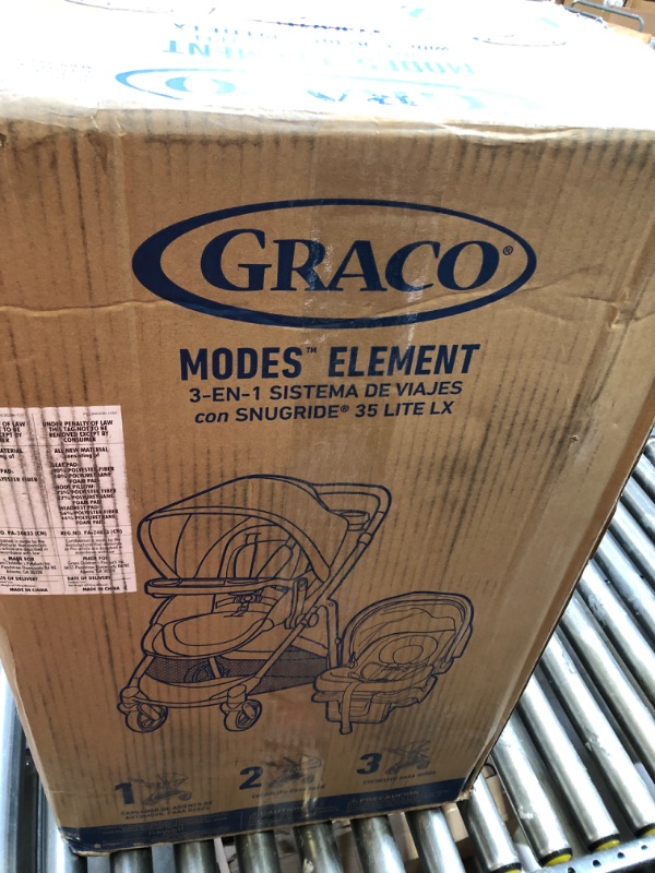 Photo 2 of Graco Modes Element Travel System, Includes Baby Stroller with Reversible Seat, Extra Storage, Child Tray and SnugRide 35 Lite LX Infant Car Seat, Redmond Element Redmond