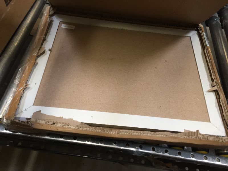 Photo 1 of Cork Board 18''X 24'' Bulletin Board for Wall tack Board Hanging pin tack Board Vintage White Wooden Frame Show Photo Decorative for Office bedrooms Frame 2 24''X 18‘’