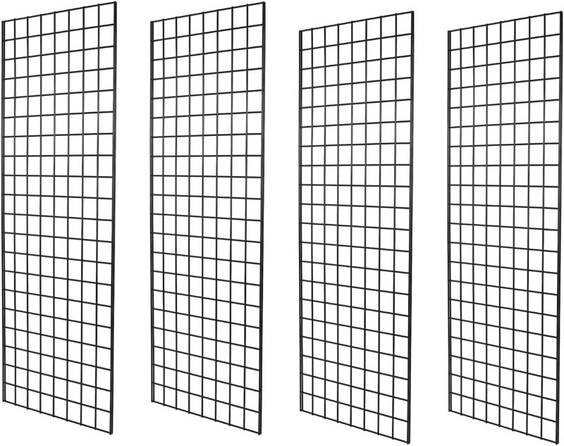 Photo 1 of 7RiversART Grid Wall Commercial Grade Gridwall Panels – Heavy Duty Grid Panel for Any Retail Display Wall Grid 2' Width x 5' Height, Black (Pack of 4)
