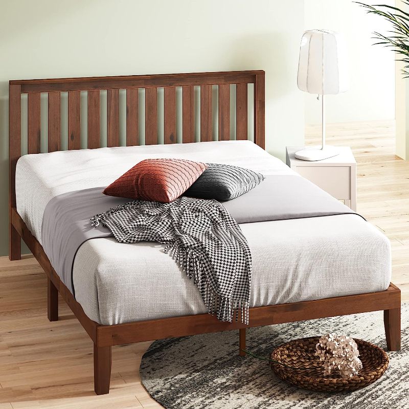 Photo 1 of ZINUS Vivek Wood Platform Bed Frame with Headboard / Wood Slat Support / No Box Spring Needed / Easy Assembly, King

