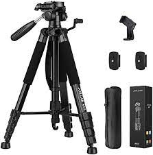 Photo 1 of 74" Tripod for Camera Cell Phone Video Photography, Heavy Duty Tall Camera Stand Tripod, Professional Travel DSLR Tripods Compatible with Canon Nikon iPhone, Max Load 15 LB
