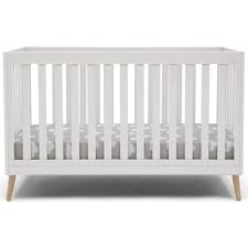 Photo 1 of Delta Children Essex 4-in-1 Convertible Baby Crib, Bianca White with Natural Legs 