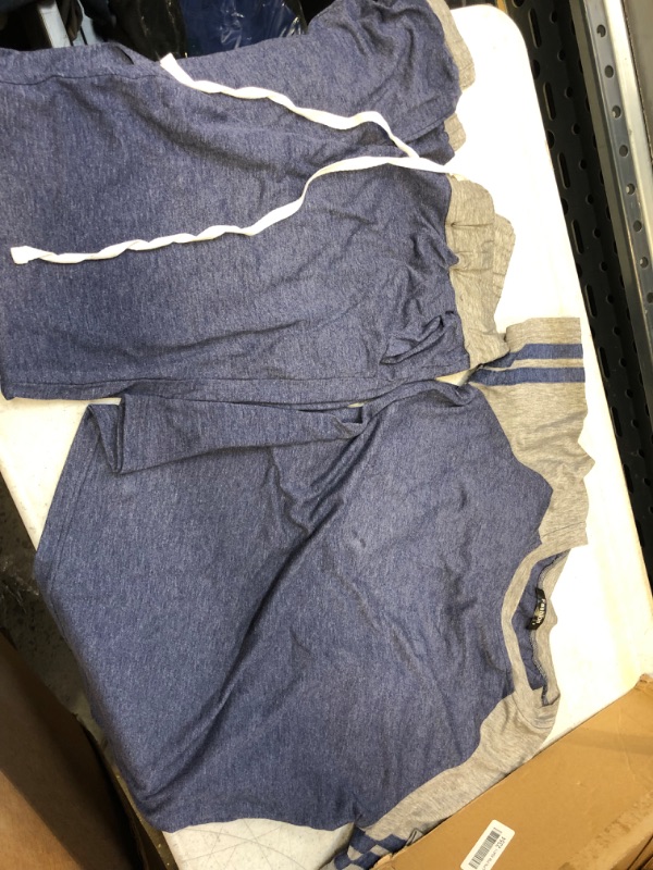 Photo 1 of 2 piece blue and grey fashion pajama set size small 