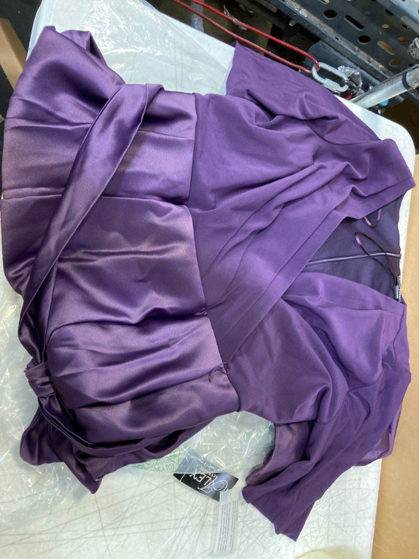 Photo 1 of Alex Evenings Women's Satin Ballgown Dress with Pockets 14 Eggplant