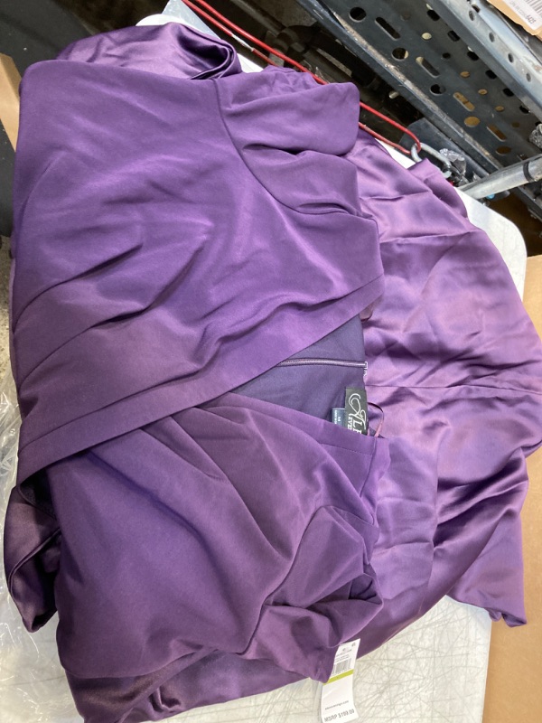 Photo 1 of Alex Evenings Women's Satin Ballgown Dress with Pockets 14 Eggplant