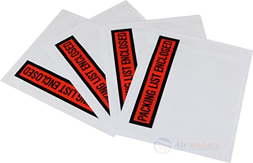 Photo 1 of 1000 Pieces 4.5x5.5" Clear with"Packing List Enclosed" Printing Pouch Envelope Bag for Invoice Packing Slip