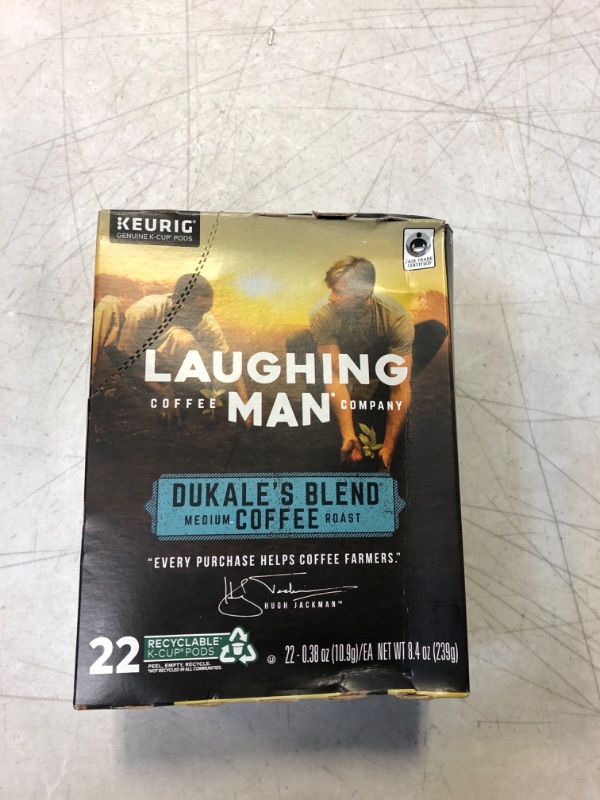 Photo 2 of GMT8338 - Laughing Man Coffee Company Dukales Blend K-Cup Pods. Best By May 2024