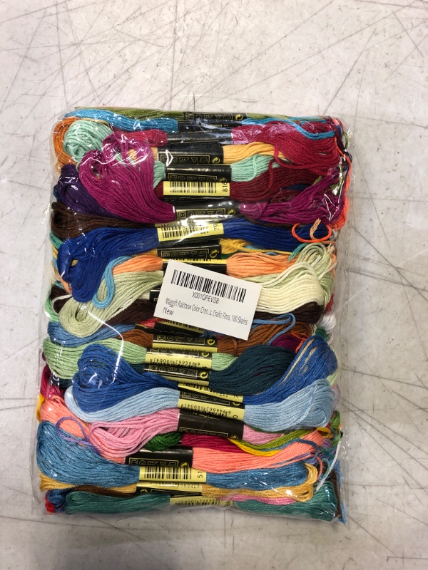 Photo 2 of (100 Skeins) - Maggift Rainbow Colour Embroidery Floss,Cross Stitch Threads, Bracelets Floss, Crafts Floss, 100 Skeins
