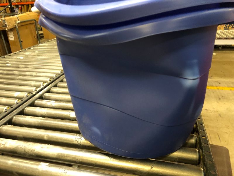 Photo 1 of 2 pack plastic round bins ( minor damage ) 