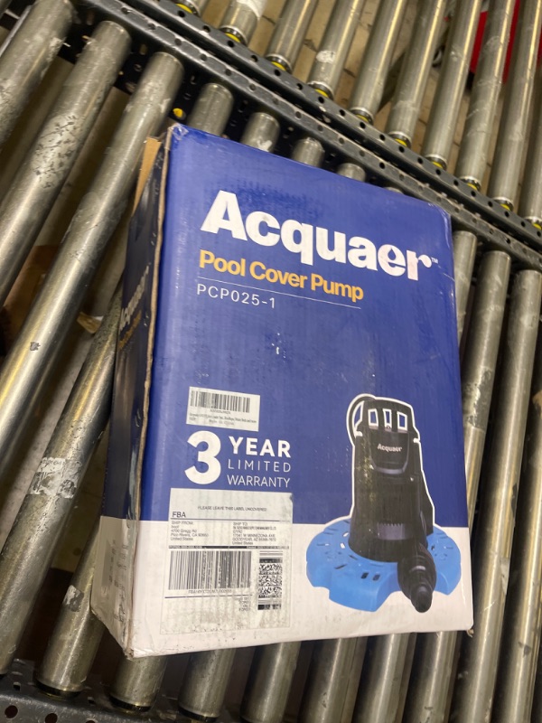 Photo 3 of Acquaer 1/4 HP Automatic Swimming Pool Cover Pump, 115 V Submersible Pump with 3/4” Check Valve Adapter & 25ft Power Cord, 2250 GPH Water Removal for Pool, Hot Tubs, Rooftops, Water Beds and more